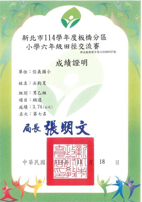 賀！本校田徑隊參加新北市114學年度板橋分區小學六年級田徑交流賽榮獲佳績(體育組)圖片